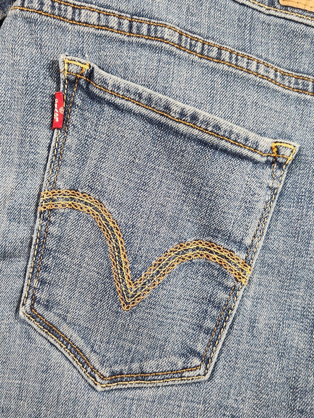 Levi's 515 Light Blue Cropped Capri Women's Jeans with Rolled Cuffs Size 10 - Picture 11 of 11
